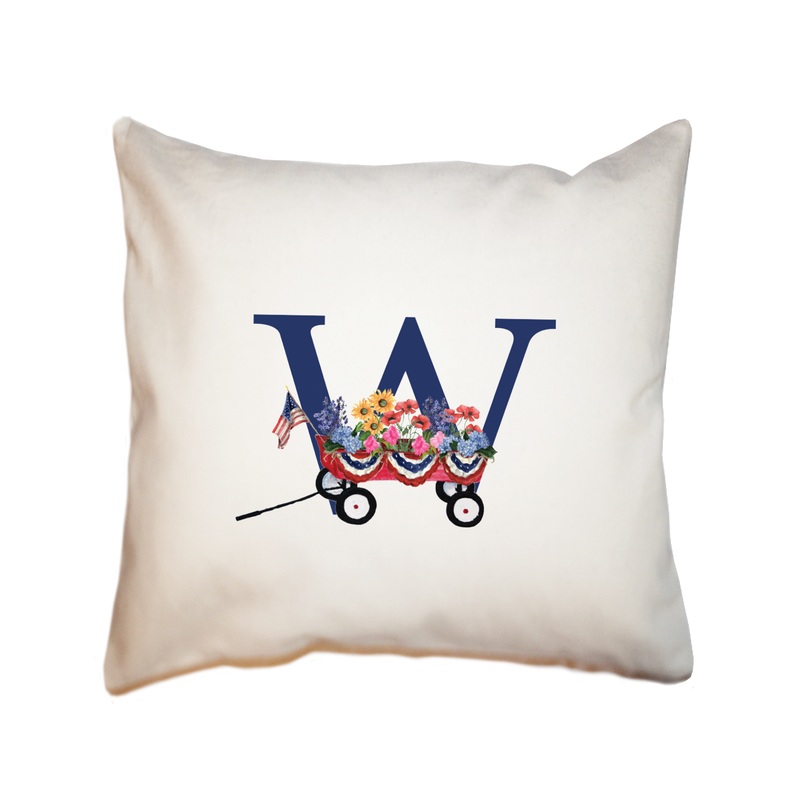 nautical alphabet – W square pillow
