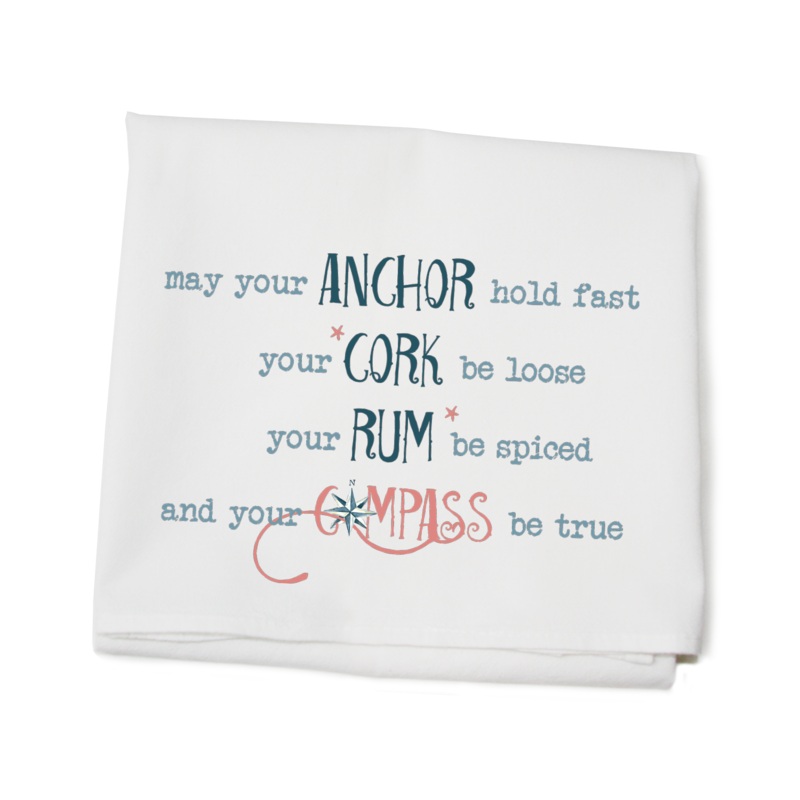 true compass flour sack towel