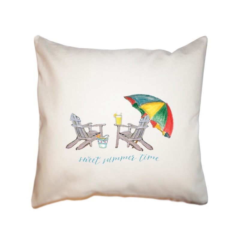 two chairs summer square pillow