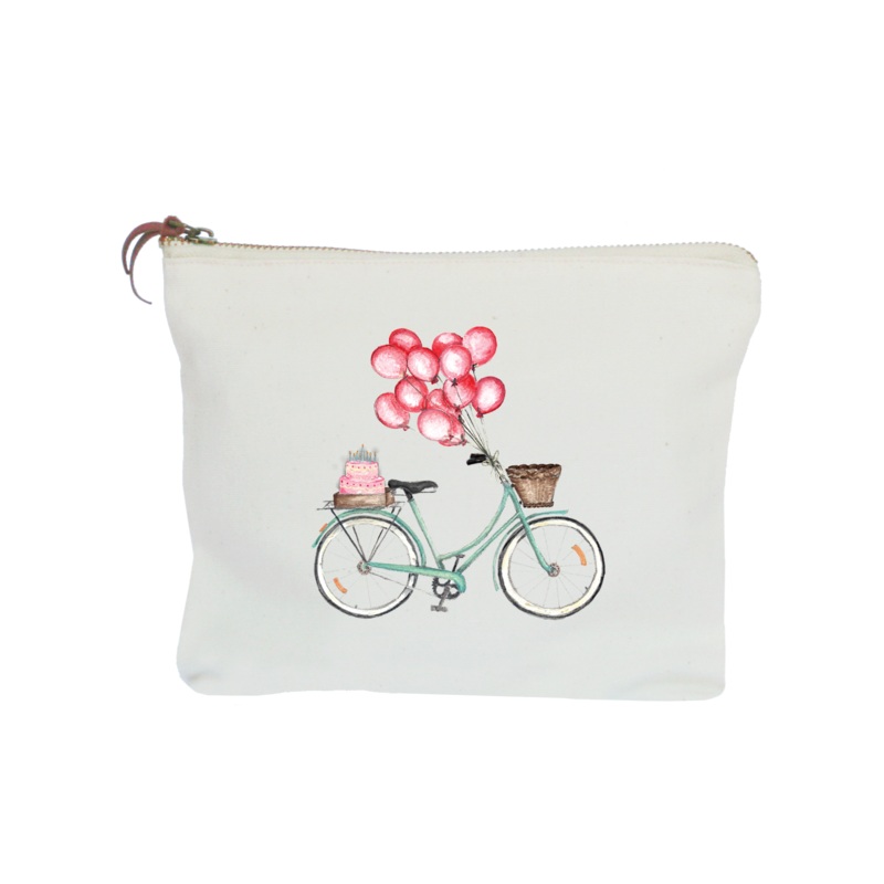 birthday bike zipper pouch
