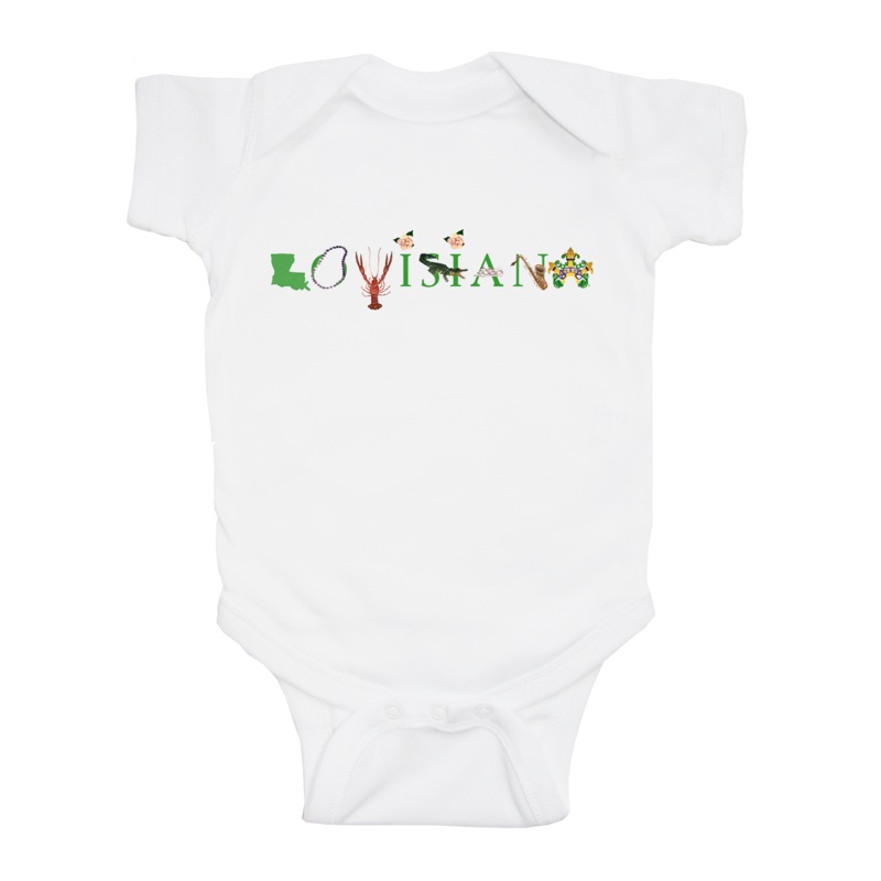 Louisiana baby snap up short sleeve