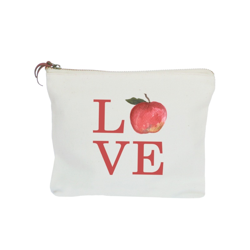 love apple zipper pouch