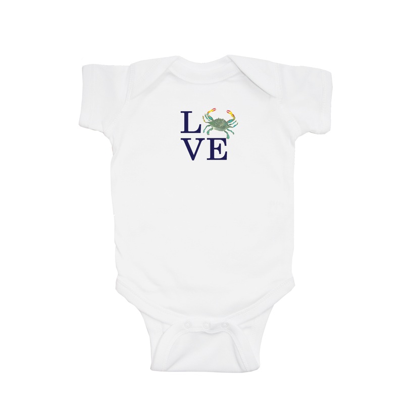 love crab with navy baby snap up short sleeve
