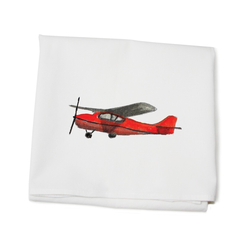 red airplane flour sack towel