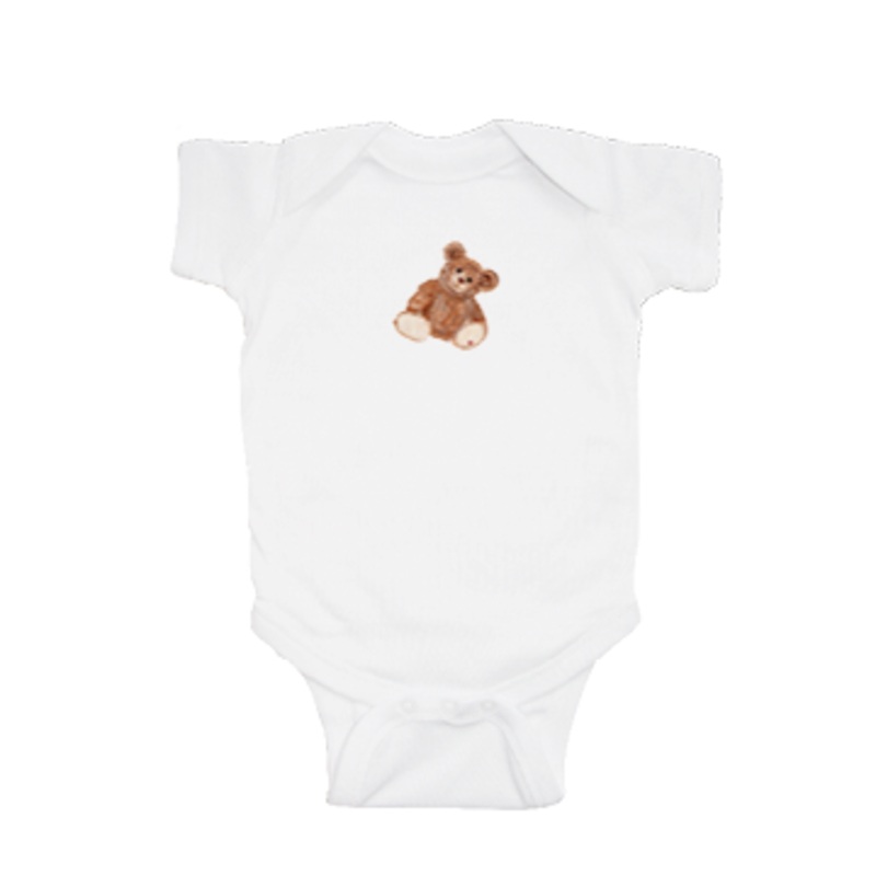 teddy bear baby snap up short sleeve