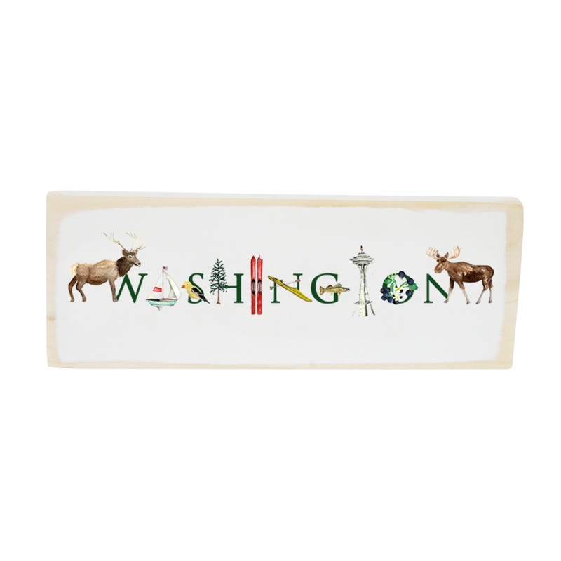 Washington rectangle wood block