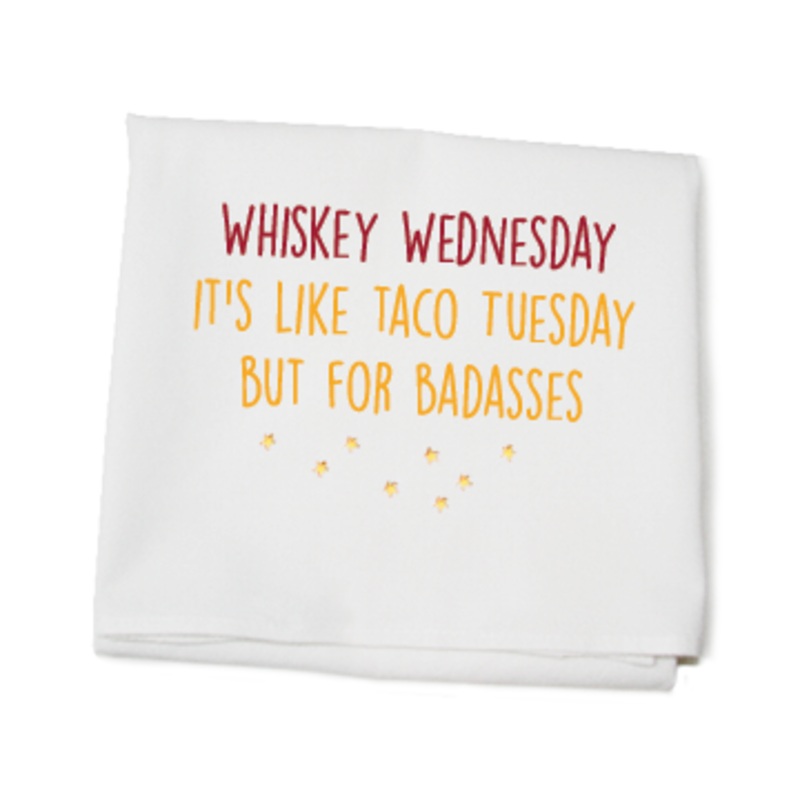 whiskey wednesday flour sack towel