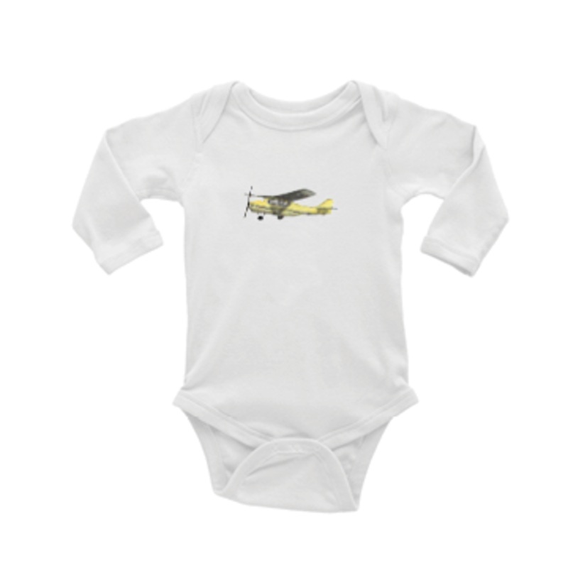 yellow airplane baby snap up long sleeve