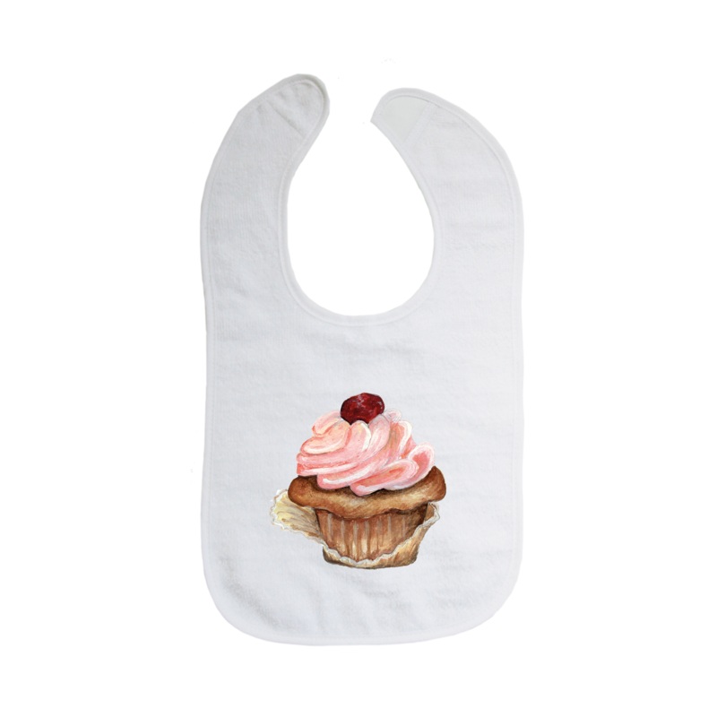 cupcake pink bib