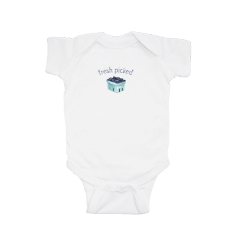 fresh blueberries baby snap up short sleeve