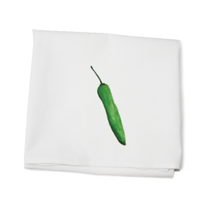 green chili pepper flour sack towel
