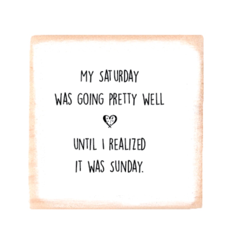 it was Sunday square wood block