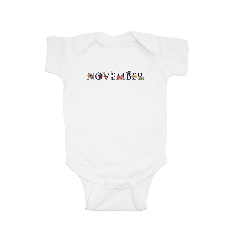 november baby snap up short sleeve