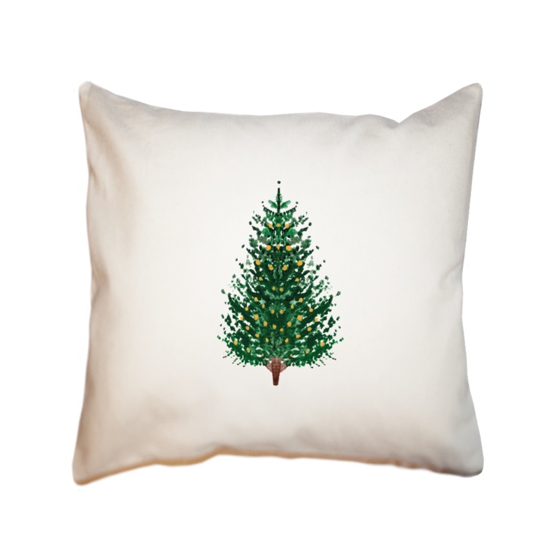 tree + white lights square pillow