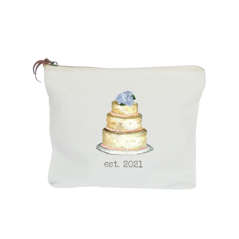 wedding cake date 2022 zipper pouch