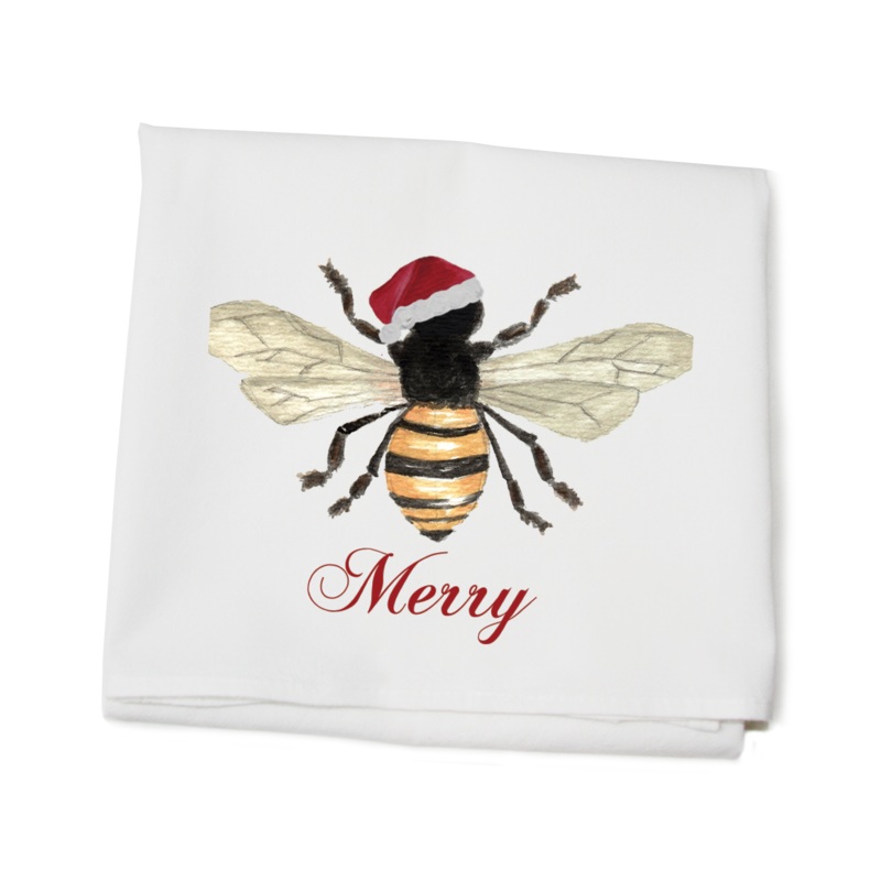 bee merry flour sack towel