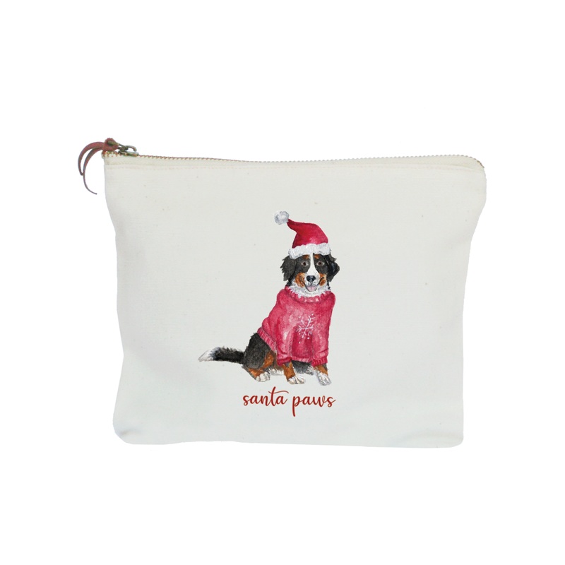 bernese santa paws zipper pouch