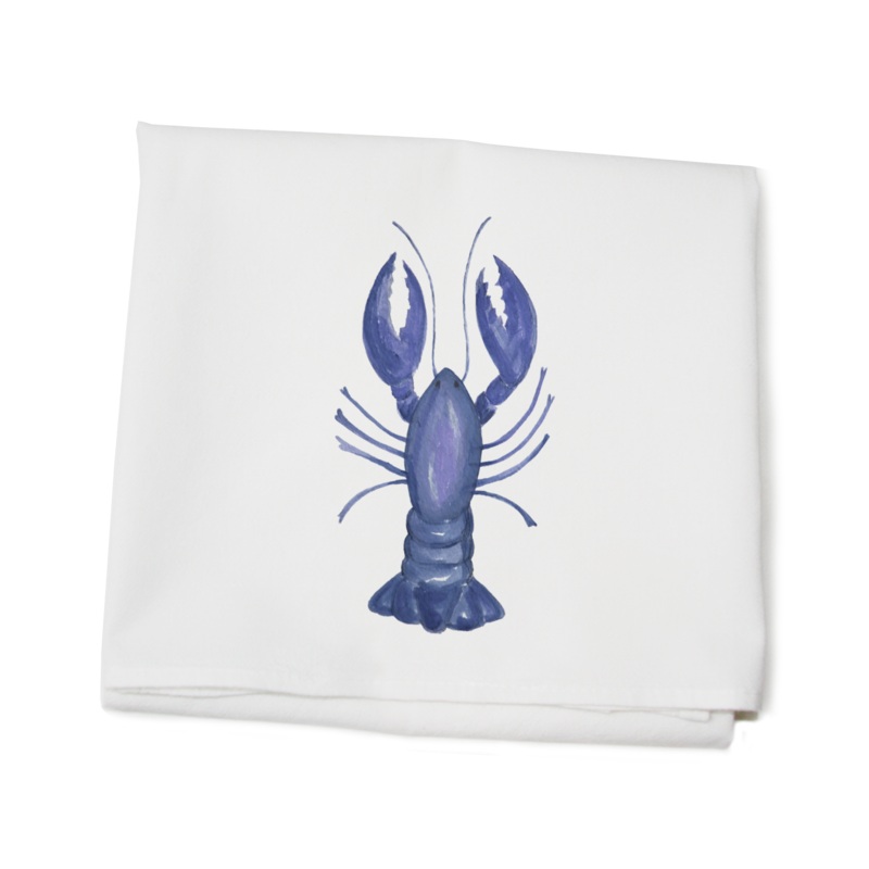 blue lobster flour sack towel