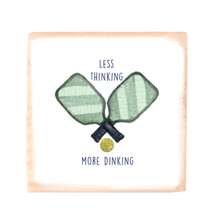 less thinking more dinking with ball square wood block