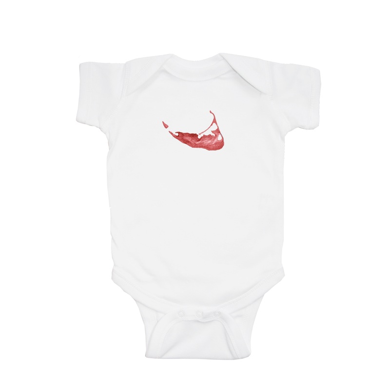 nantucket map in nantucket red baby snap up short sleeve