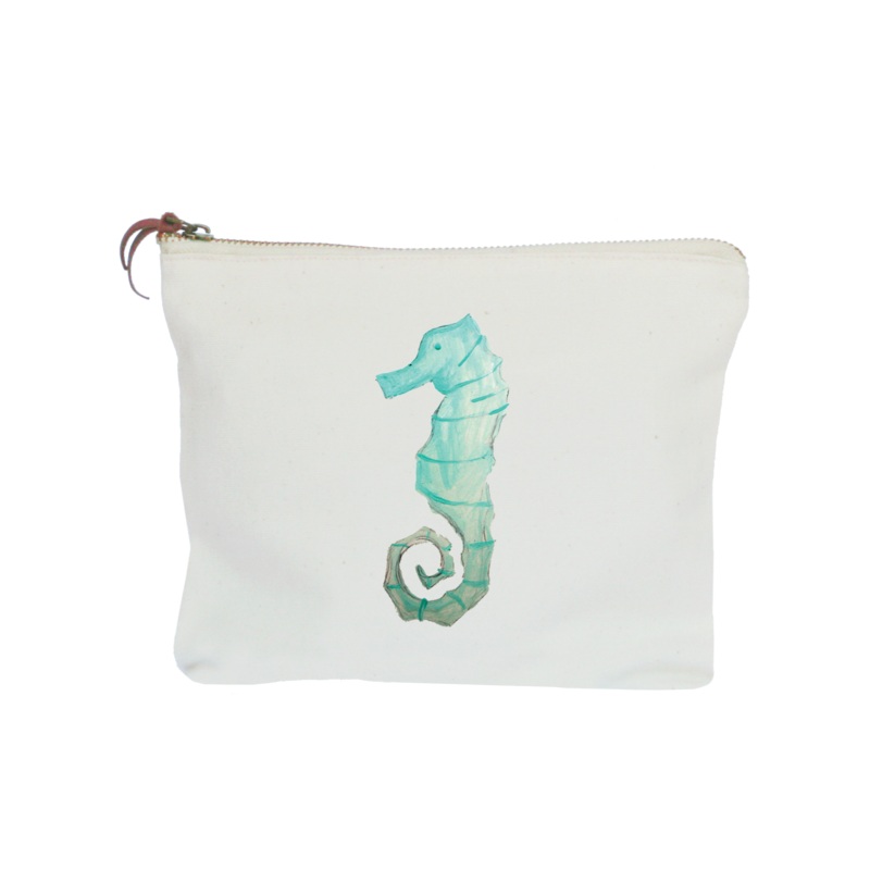 seahorse zipper pouch