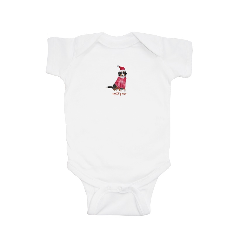 bernese santa paws baby snap up short sleeve
