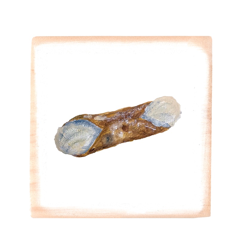 cannoli square wood block