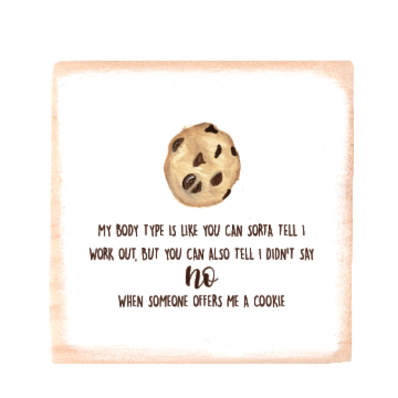 cookie workout square wood block