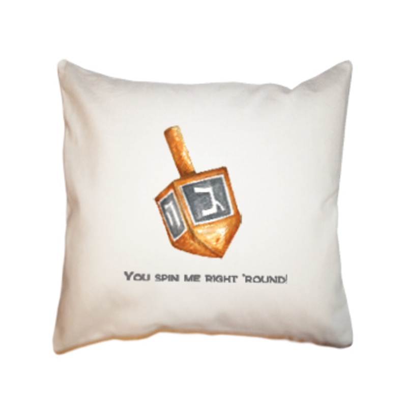 dreidel spin square pillow
