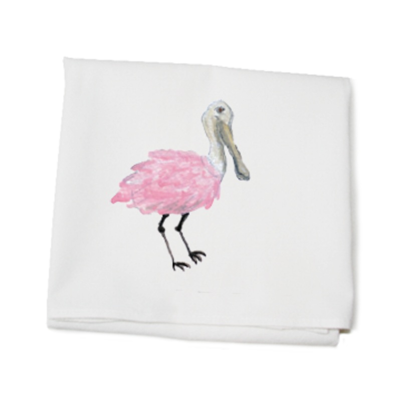 spoonbill flour sack towel