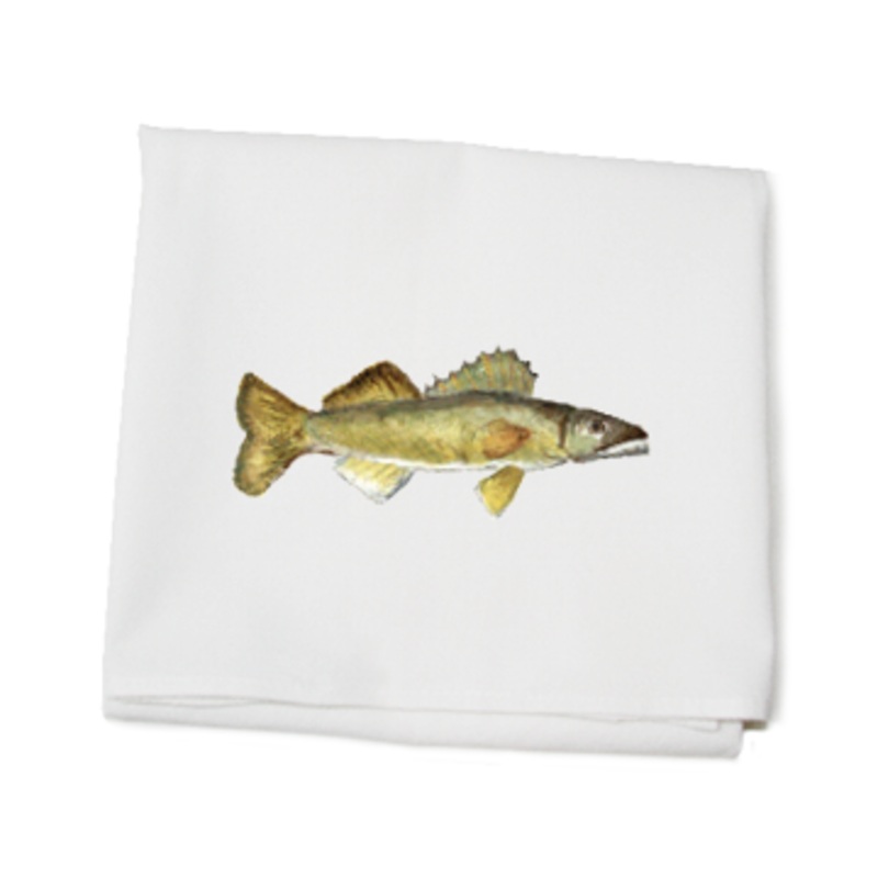 walleye fish flour sack towel
