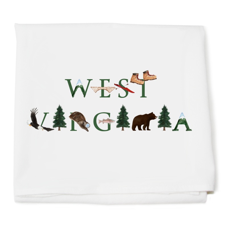 West Virginia flour sack towel