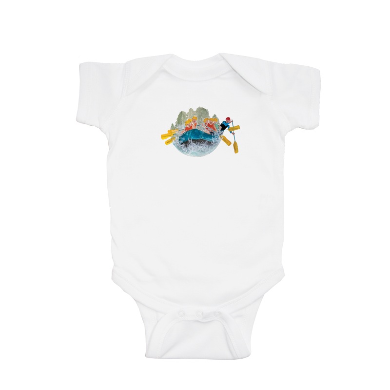 white water rafting baby snap up short sleeve