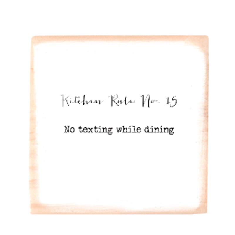 Kitchen rule no 15 square wood block