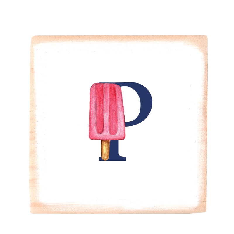 nautical alphabet – P wood block