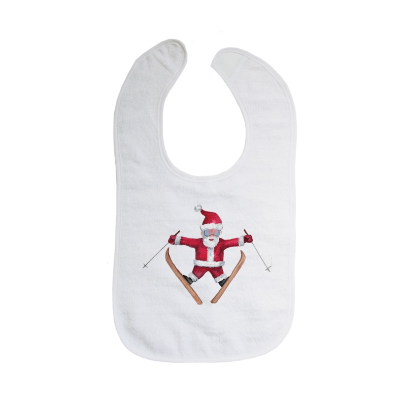 santa on skis bib