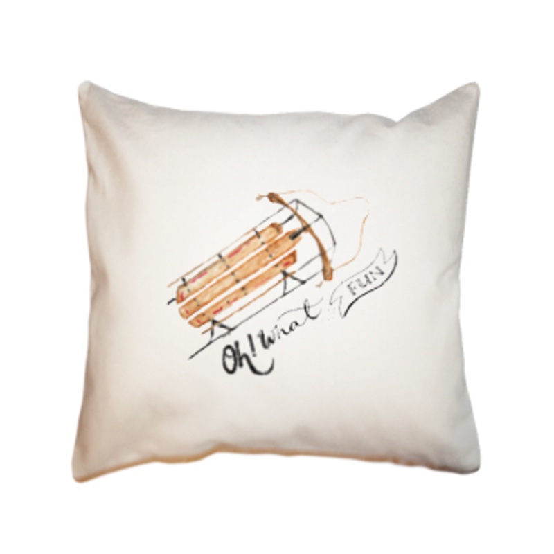 sled oh what fun square pillow