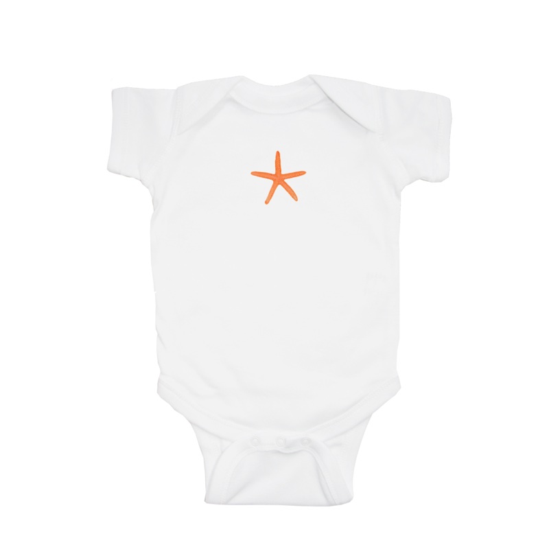 starfish orange baby snap up short sleeve
