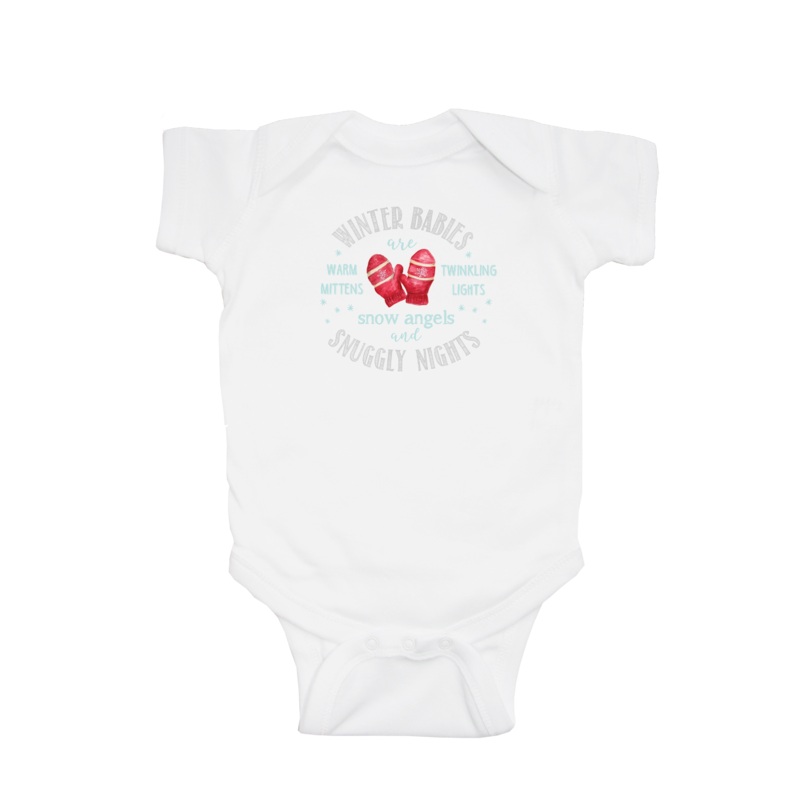 winter baby baby snap up short sleeve
