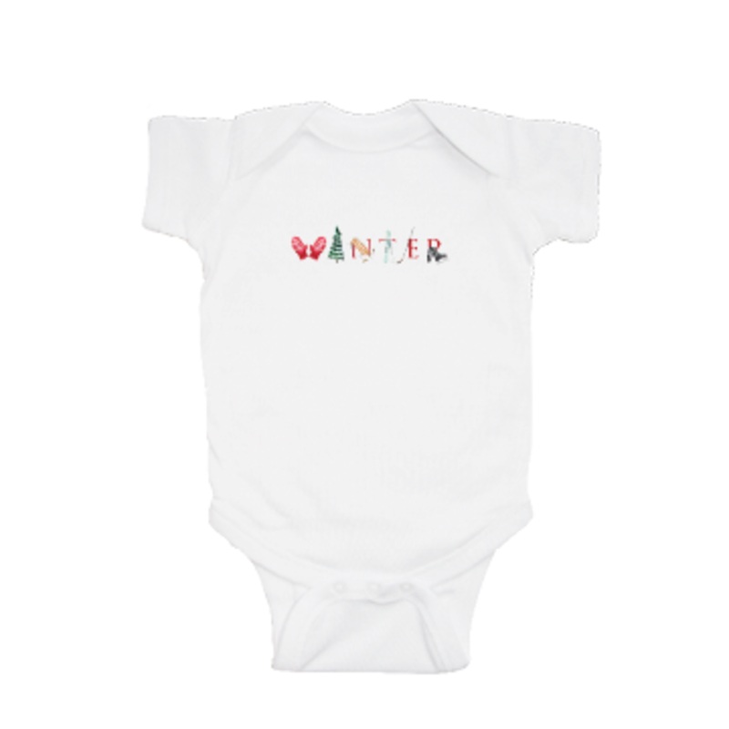 Winter baby snap up short sleeve