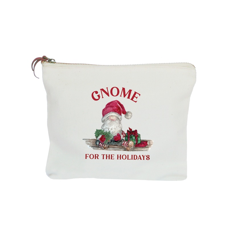 christmas gnome for the holidays only zipper pouch