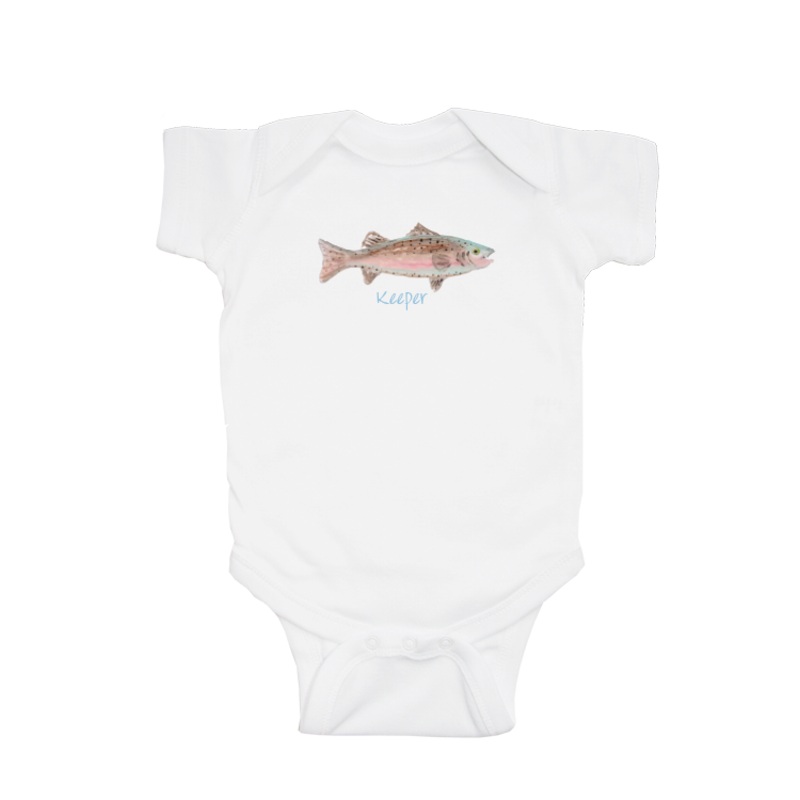 keeper fish baby snap up short sleeve