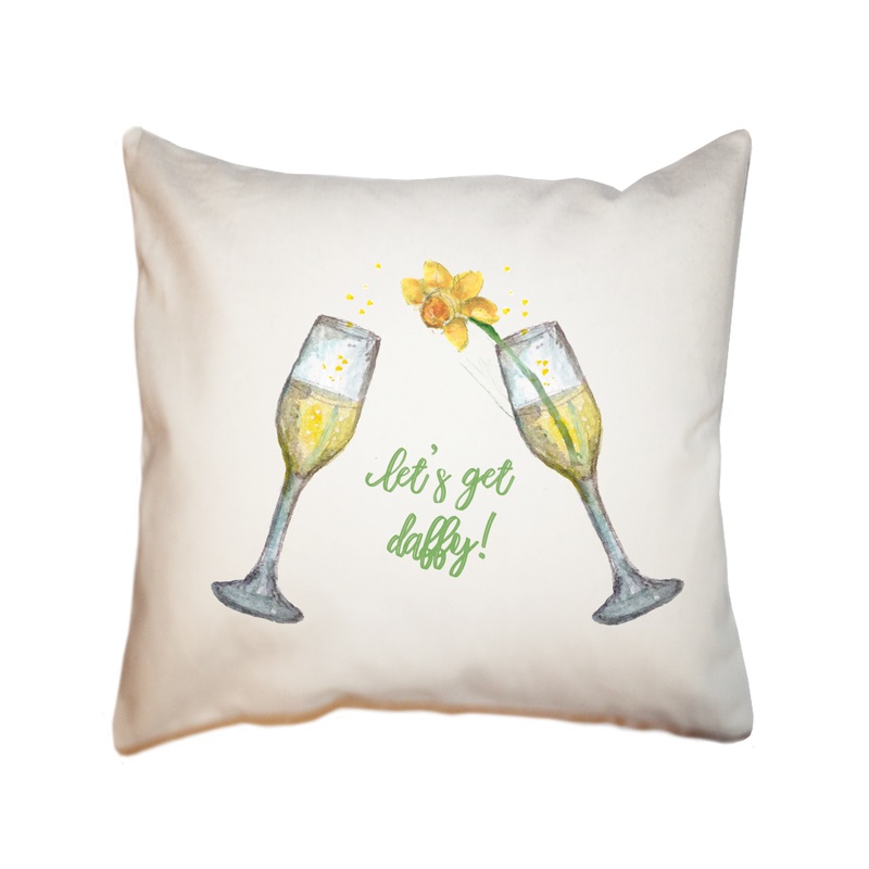 let’s get daffy square pillow
