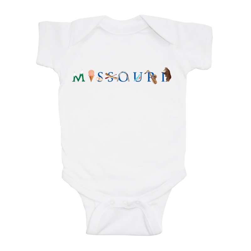 Missouri baby snap up short sleeve