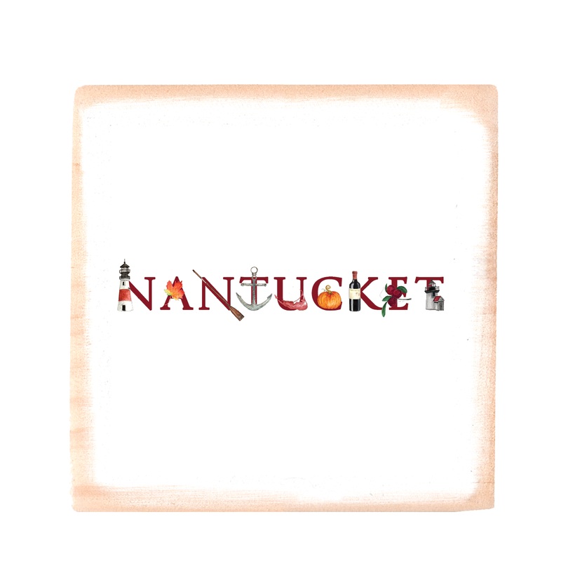 nantucket thanksgiving wood block