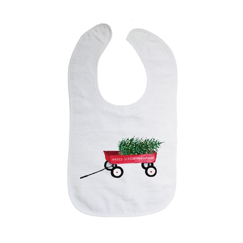 red wagon with tree and text bib