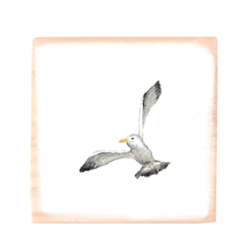 seagull square wood block