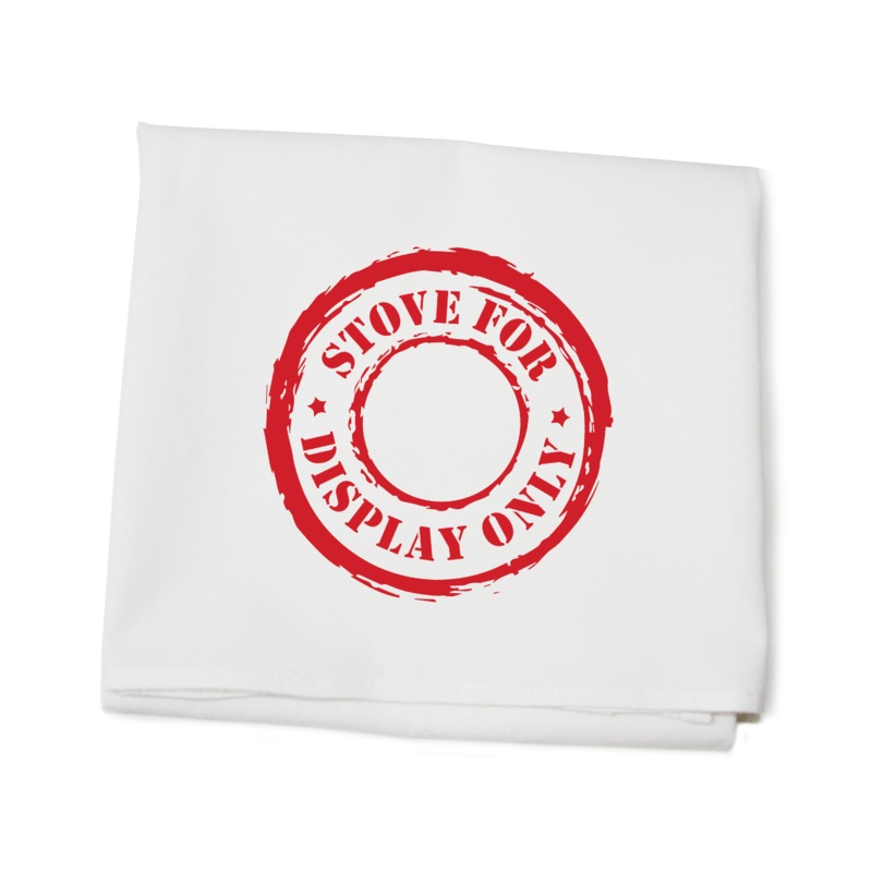 stove display only flour sack towel