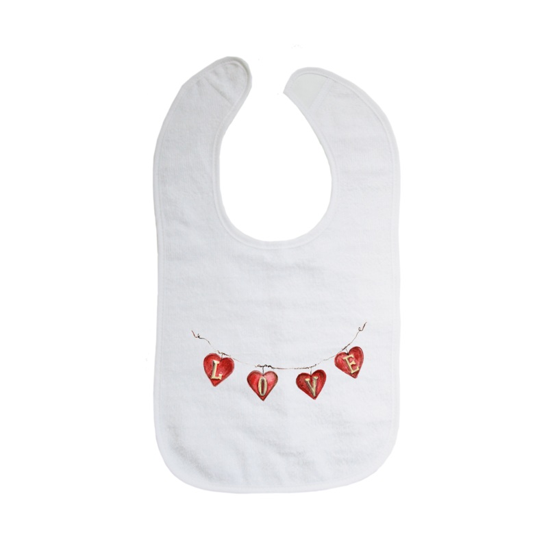 hearts on wire bib