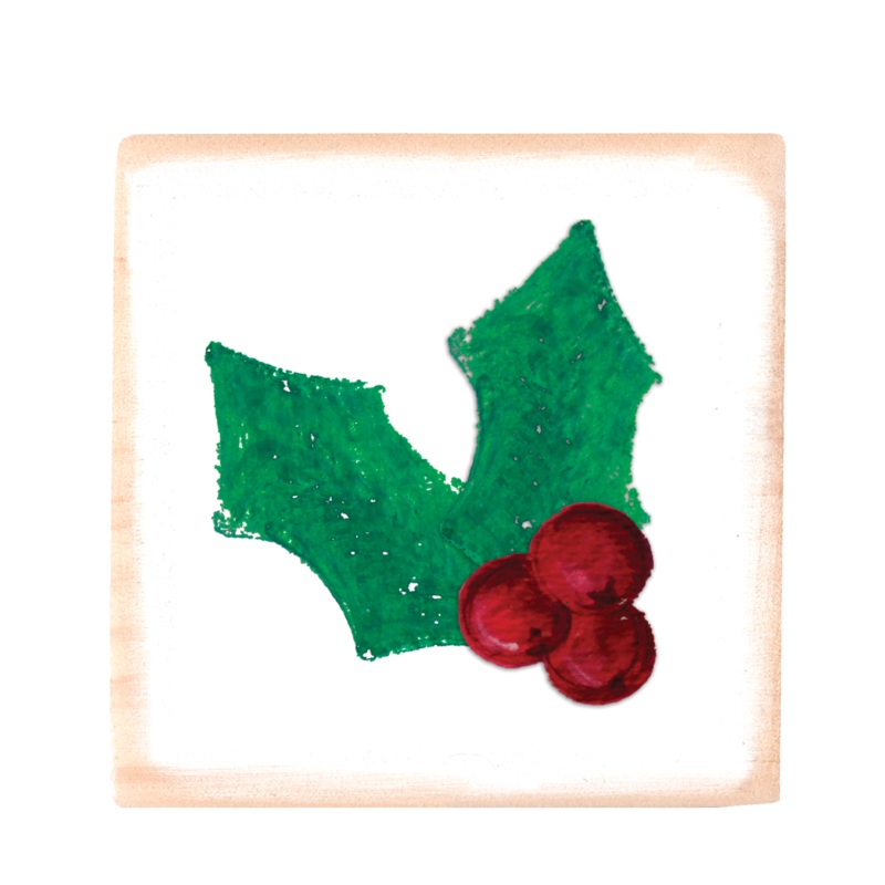 holly square wood block